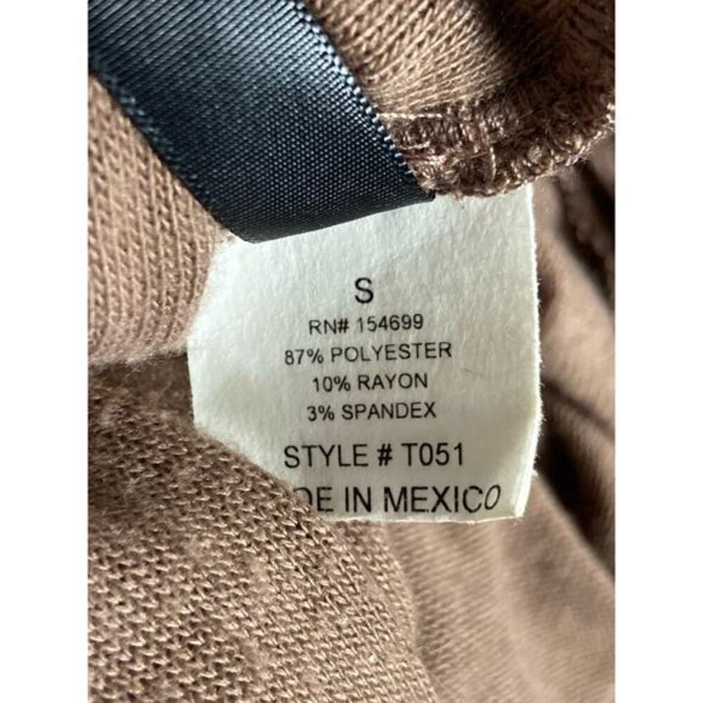 Women's Long Sleeve Beige Coatigan Draped Front Cardigan Small Boho Cozy Knit - Picture 9 of 9